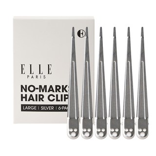 ELLE PARIS 자국없는 집게핀 대, 6개, 실버