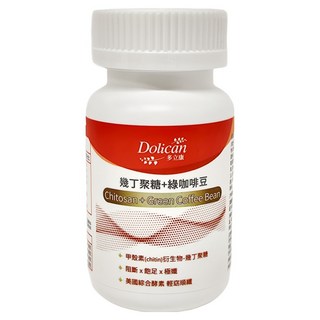 Dolican 多立康燃食對策 幾丁聚醣 + 綠咖啡豆錠, 60顆, 822mg, 1瓶