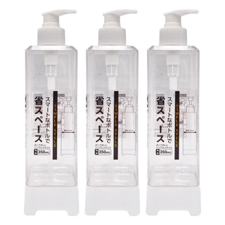 方形壓瓶350ml 三入組 (分裝瓶/按壓瓶/旅行), 單一顏色, 3個