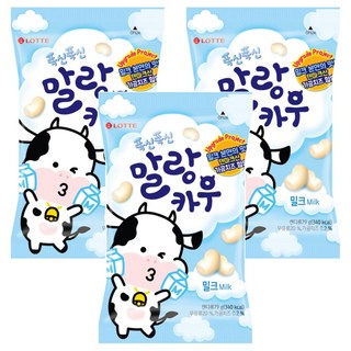 LOTTE 樂天 Malang Cow 軟綿綿牛奶糖 79g, 3包