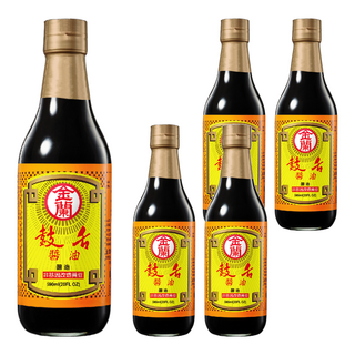 金蘭 鼓舌醬油 590ml 獨特二重釀技術 適用於滷、醃、紅燒等料理 非基因改造黃豆, 5瓶