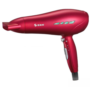達新牌 負離子吹風機 TS-2888, 3800萬/cm3負離子水潤護髮, 低磁安心, 1400W超大風量, 紅色