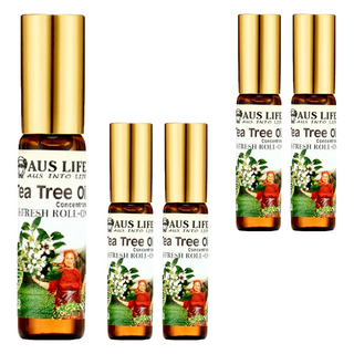 AUS LIFE 澳思萊 茶樹滾珠精油, 清涼舒暢隨身小物，舒緩身體不適, 5.3ml, 5瓶