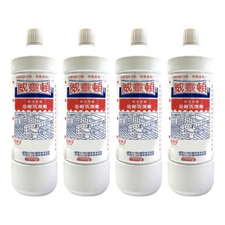 威靈頓 浴廁清潔劑 清新芳香 成分安心 去除污垢, 1kg, 4瓶
