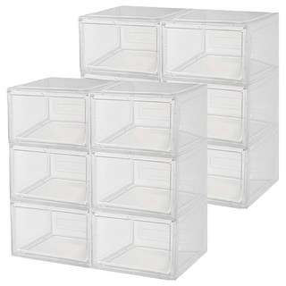 AOTTO 創意傢俱 磁吸加厚正開收納鞋盒 AL-210W 6個, 透明, 2組