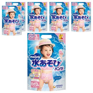 Moony 滿意寶寶 玩水褲褲型尿布女童款 XL, 18片
