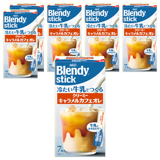 AGF Blendy 咖啡牛奶歐蕾 焦糖風味, 6.5g, 7包, 6盒