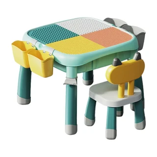 FEELO 費樂 多功能積木桌 玩積木玩沙玩水 學習畫畫 餐桌 適合3歲以上, Multi-Color