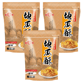 連城記 地瓜酥 原味 台東名產 素食者也可食用, 140g, 3包