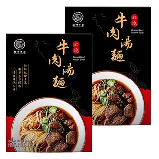 大甲佳旭 紅燒牛肉湯麵, 新鮮乾燥青蔥, 濃郁芬芳醇香, 132g, 2盒