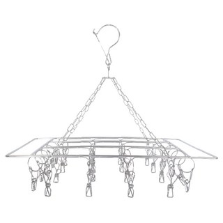 AXIS 艾克思 防風式不鏽鋼方形曬衣架24夾, 1個, 不鏽鋼銀