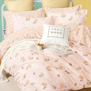 A-ONE 雪紡棉 高級磨毛處理 吸濕透氣 色牢度4-5級, 花之飄香, 單人, 床包 + 被套 + 枕套