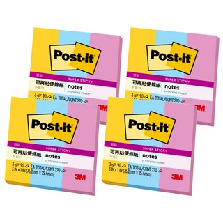 3M Post-it 利貼 狠黏便條紙, 631S-3, 270張, 4本