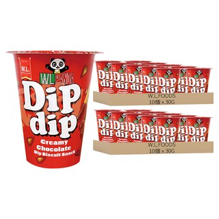 W.L.FOODS 樂搖搖沾醬巧克力棒餅 Set 奶油巧克力餅乾零食 10 杯, 300g, 2組