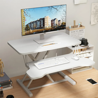升降電腦桌 80 x 40 x 11~50cm 白色 可調節高度, 11kg, 1個