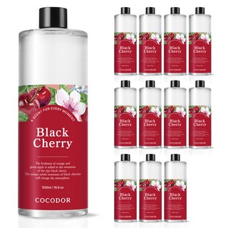 코코도르 디퓨저 리필액 대용량, 블랙체리, 500ml, 12개