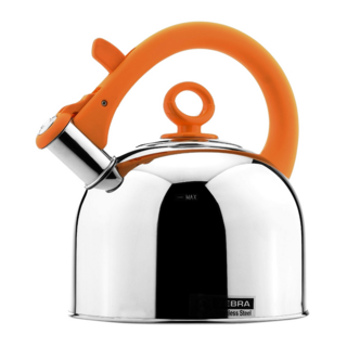 ZEBRA THAILAND Image形象粉彩笛音壺, 時尚彩色設計, 安全舒適尼龍手柄, 橘色, 3.5L, 1個