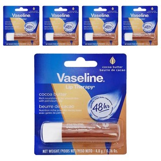 Vaseline 凡士林 護唇膏 可可脂 滋潤雙唇, 4.8g, 5支