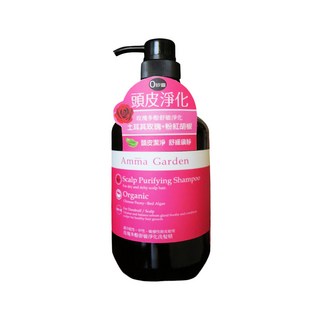 Amma Garden 艾瑪花園 玫瑰多酚舒敏淨化洗髮精 75%有機成分 蘆薈 石榴 巴西莓 迷迭香等植物精萃, 750ml, 1瓶