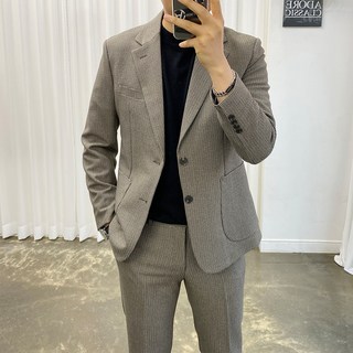 ADORE CLASSIC 經典細格紋西裝外套+細格紋長褲套裝