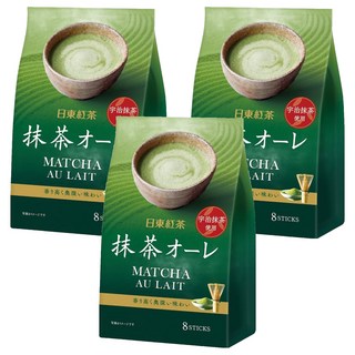 日東紅茶 抹茶歐蕾 宇治抹茶使用, 12g, 8包, 3袋