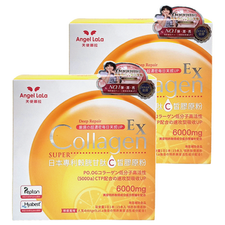 Angel LaLa 天使娜拉 EX 穀胱甘肽 C皙膠原蛋白粉, 6000mg小分子膠原蛋白, 日本專利穀胱甘肽GSH, 15包, 8g, 2盒