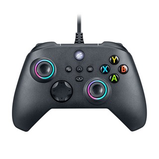 FlashFire mizar pc有線遊戲手把 F211CE，人體工學設計，有線穩定連接，RGB炫彩燈光, 1入