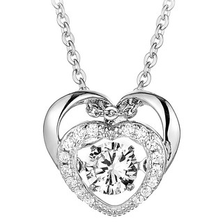 Crossfor Dancing Stone系列 懸浮閃動項鍊 925純銀 鋯石 40+5cm延長鍊