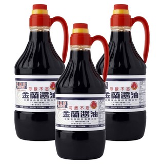 金蘭 醬油，無添加味精、防腐劑，適用於滷、炒、沾、拌, 1.5L, 3瓶
