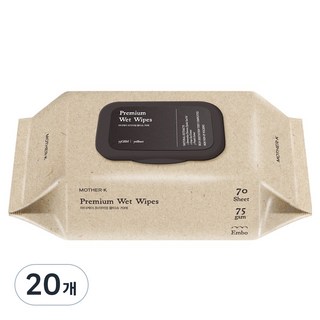 마더케이 프리미엄 물티슈 캡형, 75g, 70매, 20개