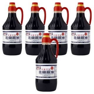 金蘭 醬油，無添加味精、防腐劑，適用於滷、炒、沾、拌, 1.5L, 5瓶