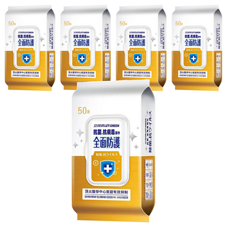 Let-Green 立得清 濕巾 溫和不刺激 防塵防乾燥, 1入, 5包