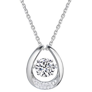 日本進口主鑽 CROSSFOR Dancing Stone系列 純銀懸浮閃動項鍊 1條