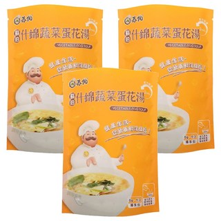 蘇伯什錦蔬菜蛋花湯 快速沖泡 嚴選多種蔬菜與滑嫩蛋花 口感豐富 營養均衡, 30g, 3袋