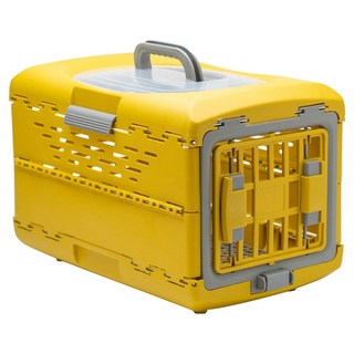 Nice u 毛樂趣 可收納式寵物外出籠, 黃色, 1個