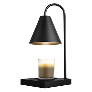 北歐極黑大理石融燭燈 - 可調光暖燈 電壓110V-120V, 黑色