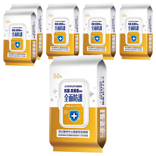 Let-Green 立得清 抗病毒濕巾 溫和不刺激 有效防塵防乾燥, 50張, 6包