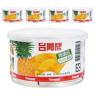 台鳳牌 四分片鳳梨, 即開即食新鮮水果, 拜拜貢品上乘之選, 227g, 5罐