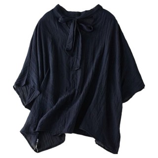 I'M MONG 女款洛克斯棉麻短袖罩衫