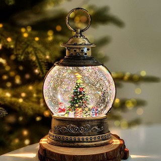 Ju and Ji 聖誕提燈造型水晶球音樂盒氣氛燈, 聖誕樹, 14 x 7.7 x 26 cm