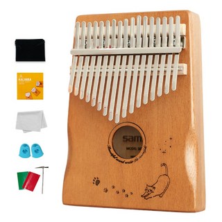 samick 貓咪全單板桃花心木17音卡林巴琴套組 SKLB-17, 1個