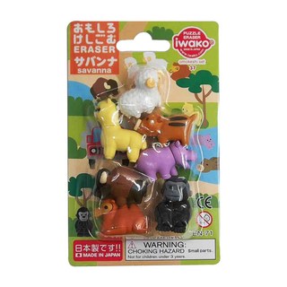 Iwako 造型橡皮擦, 熱帶草原動物系列, 拼圖橡皮擦, 熱帶草原, 1組