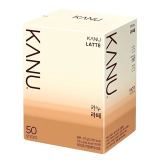 KANU 漸層奶香拿鐵咖啡 韓國國民咖啡品牌 無添加糖 多包盒裝 好方便, 13.5g, 50條, 1盒