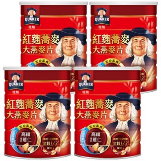 QUAKER 桂格 即食燕麥片 紅麴蕎麥, 700g, 4罐