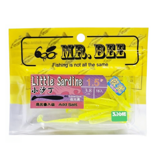 MR.BEE 蜜蜂先生 小沙丁軟蟲假餌, 夜光黃, 1包