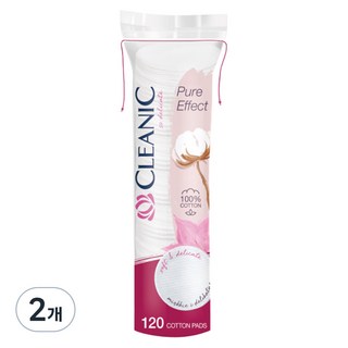 클레아닉 순면 원형 화장솜, 120매입, 2개