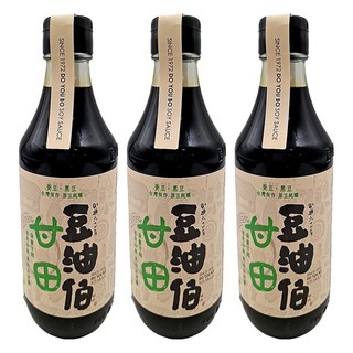 豆油伯 甘田釀造醬油 薄鹽, 台灣非基改黃豆、台灣黑豆、台灣小麥, 300ml, 3瓶