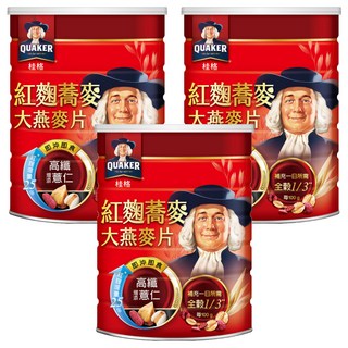 QUAKER 桂格 即食燕麥片 紅麴蕎麥, 700g, 3罐