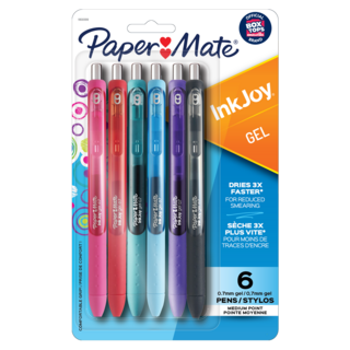페이퍼메이트 잉크조이 젤펜 0.7mm 6색, 혼합색상, 1세트