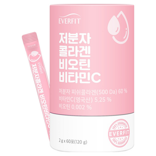에버핏 어린 저분자 콜라겐 비오틴 비타민C 60포, 120g, 1개